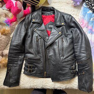 Straight to Hell size M women's DEFECTOR Leather Jacket (brass zipper)